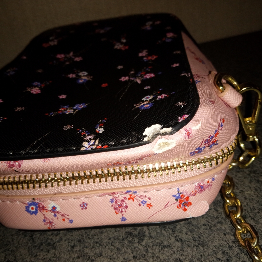 Floral Black and Pink Crossbody Bag - Picture 4 of 8